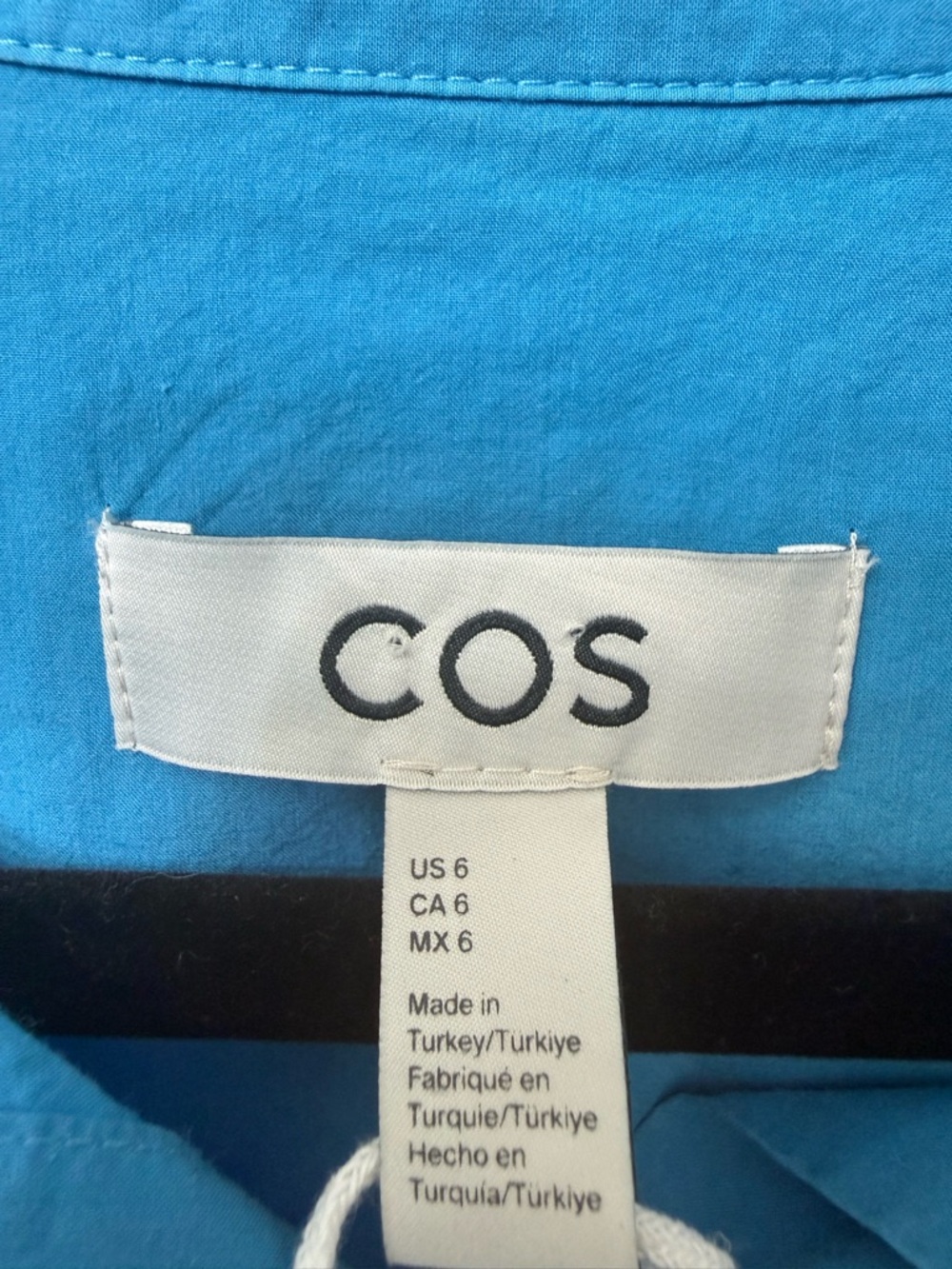 COS 6 Relaxed Fit Shirt Dress Puff Sleeves Pockets Designer Business Casual - Picture 7 of 9